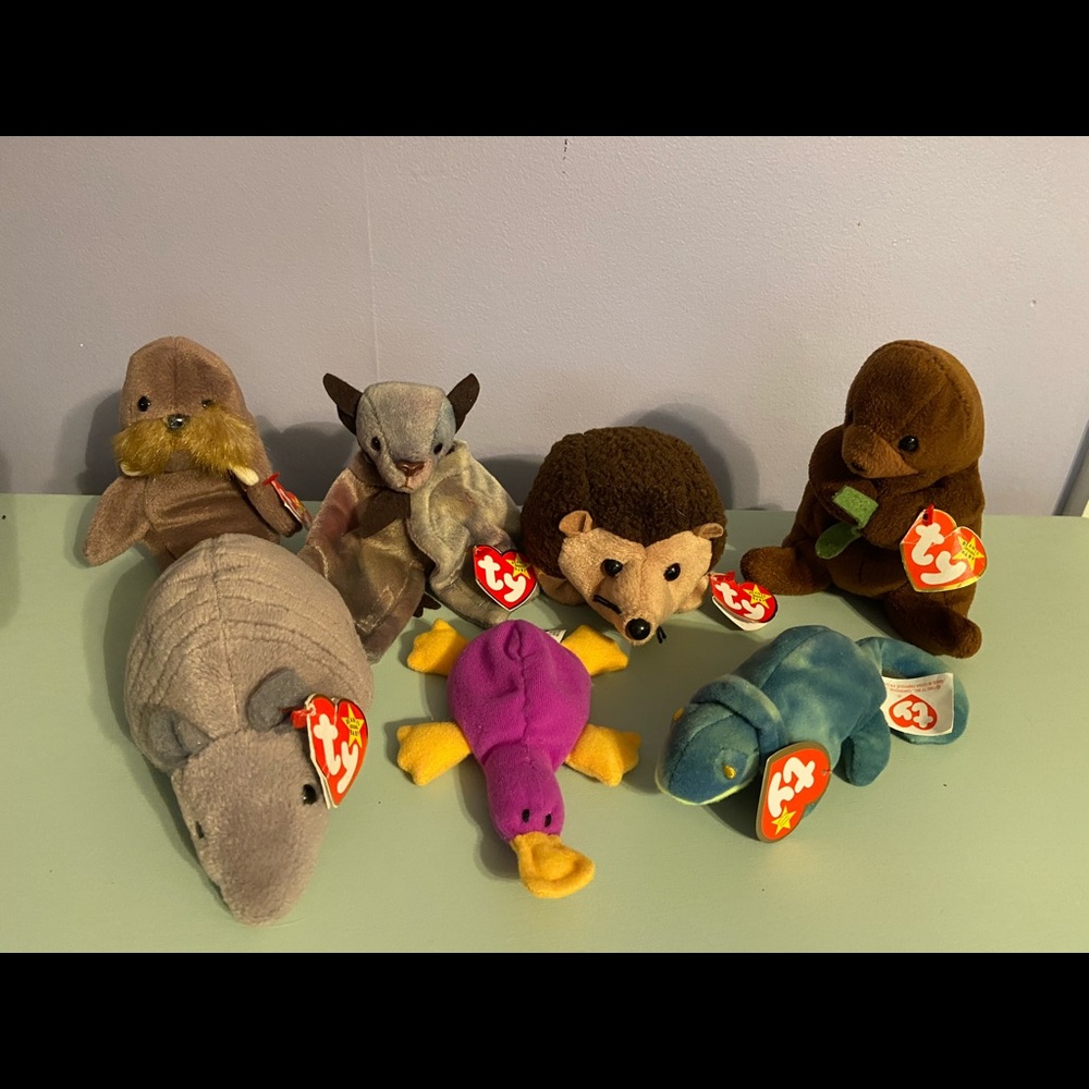 Lot of 7 TY Beanie Baby Critters